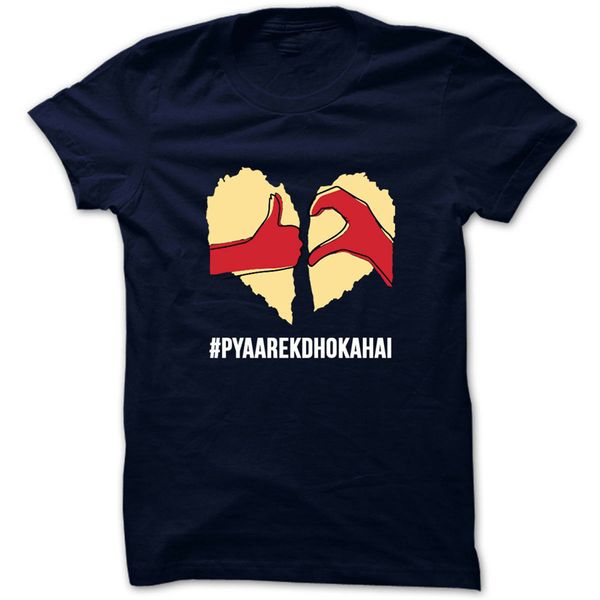 

pyaar ek dhoka хай болливуд смешной дези quote tee бесплатная доставка смешной tops футболочку