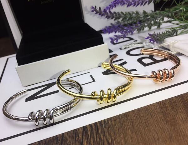 

new rope knot bracelet silver rose gold stainless steel men and women bracelet punk style friendship bracelet bangle, Black