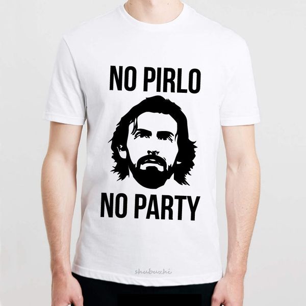 

no pirlo no party printed mens t shirt andrea italy cool funny t-shirt 100% cotton tee ing