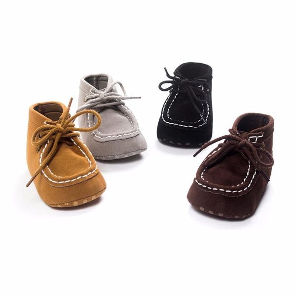 

grey cute lace-up newborn baby moccsains kids first walkers shoes infant babe soft soled anti-slip handsome booties