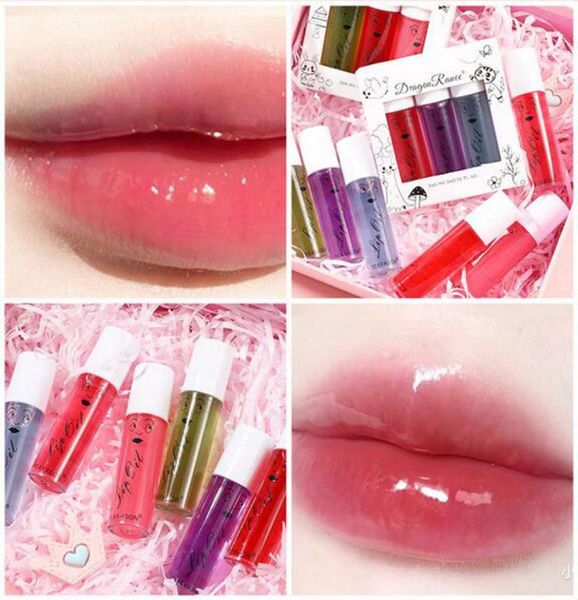 

lip gloss 3pcs/set moisturizing plumping shiny wet cherry mineral oil liquid lipstick lasting jelly clear