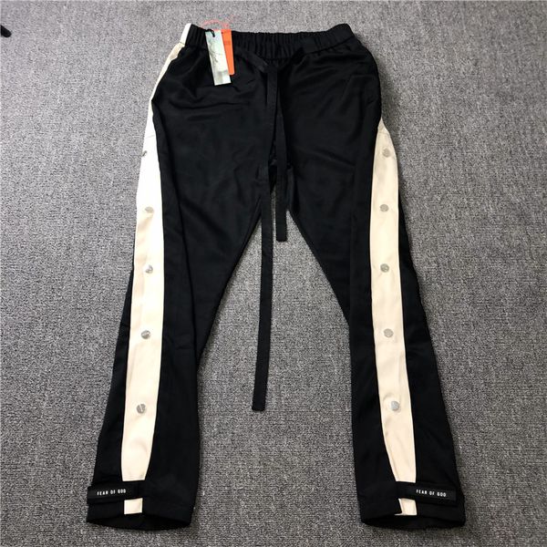 

fashion correct version fear of god fog season 6 main line high street buckle pants hook and loop ribbon pants men, White;black