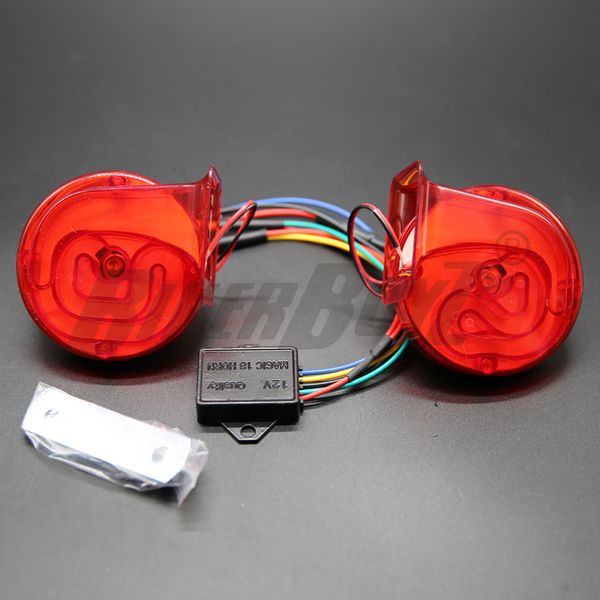 

2pcs 12v 120db digital electric loud air horn 20 звуки автомобилей грузовик мотоцикл автоаксессуары