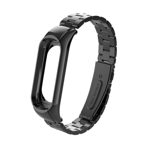 

new for xiaomi mi band 3 fashion stainless steel luxury wrist strap metal wristband