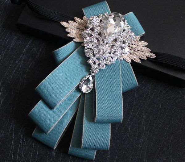 

classic high-end gentleman bow tie temperament light blue striped collar flower groomsmen groom dress banquet wedding bow tie, Black;gray