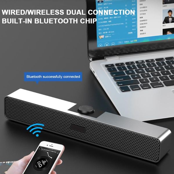 

bluetooth 4.1 speaker wired/wireless sound bar for phones and computers desksupports aux/bt
