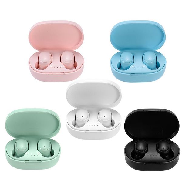 colorato TWS A6S Cuffie Bluetooth 5.0 Auricolari wireless Auricolare Bluetooth impermeabile con pacchetto di vendita al dettaglio Mic