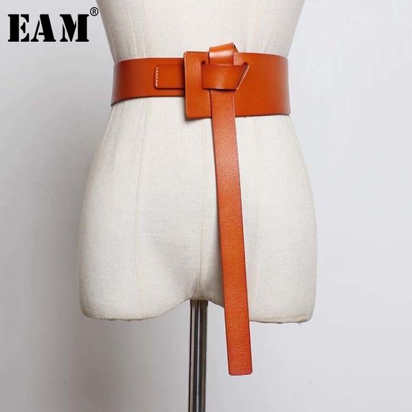 

eam] long knotted stylish asymmetric cross pu leather belt personality women new fashion tide all-match spring 2020 1u240, Black;brown