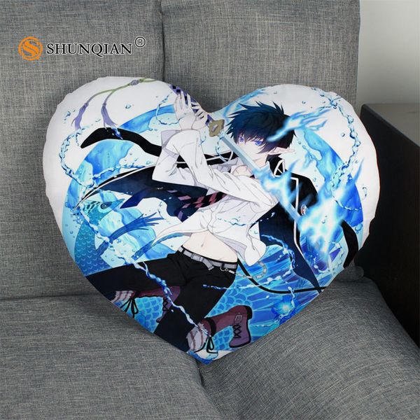 

blue exorcist heart shape pillow cover custom zipper pillowcase just cover no core size 41x36cm,47x42cm pillow case