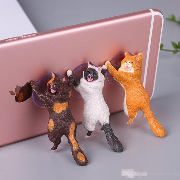 

creative new cat holder cartoon mobile phone stand suction cup rescue army mobile phone bracket kitten exquisite gift ing