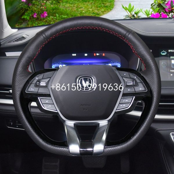 

hand stitched leather car steering wheel cover for changan cx70 cs35 cs15 cs75 cs95