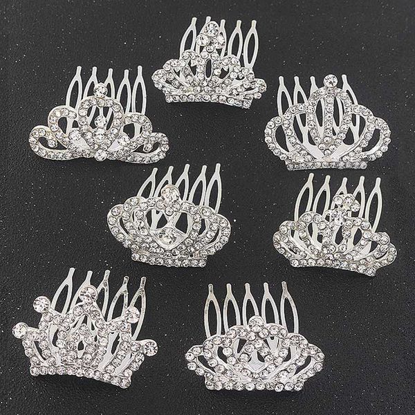 

new fashion queen princess crown hair comb for girls women elegant party bride wedding hair pin cosplay costume jewelry, Golden;silver