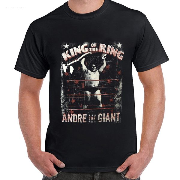 

andre the giant king of the ring black summer men t-shirt wwf wrestling