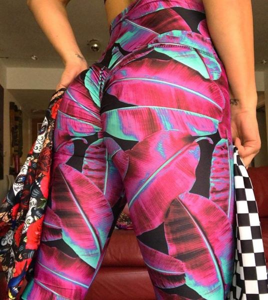 

leaf print yoga pants hips outdoor sports high waist high elastic comfort breathable quick-drying sweat-absorbing leggings women, White;red