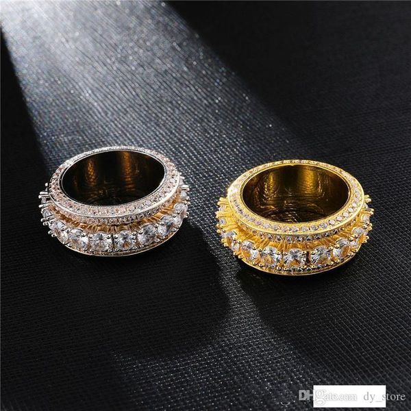 

zircon ice out bling big wide masonic ring gold filled copper material asonry rings men hip hop rapper jewelry, Silver