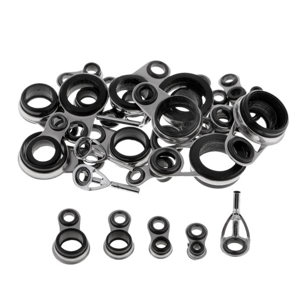 

29pcs fishing rod pole guides tip eye ring for building diameter 1.0-12mm