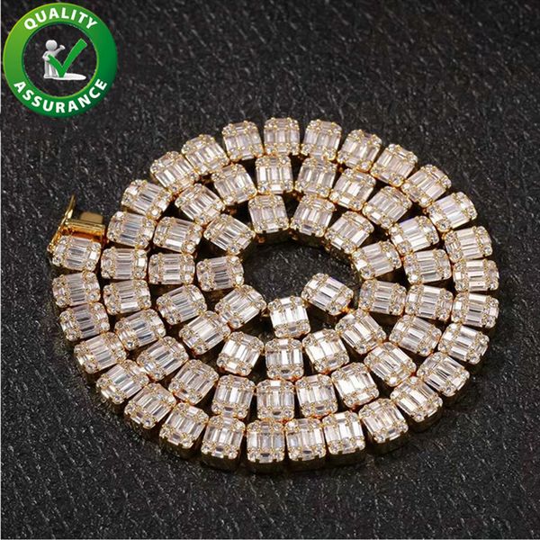 

Iced Out Chains Luxury Designer Necklace Hip Hop Bling Mens Jewelry Diamond Tennis Cuban Link Chain Rapper Fashion Accessories 18K Gold