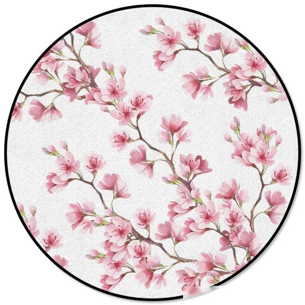 

red plum branch plant printed large round carpets for living room bedroom area rugs soft home decor rug kitchen mats