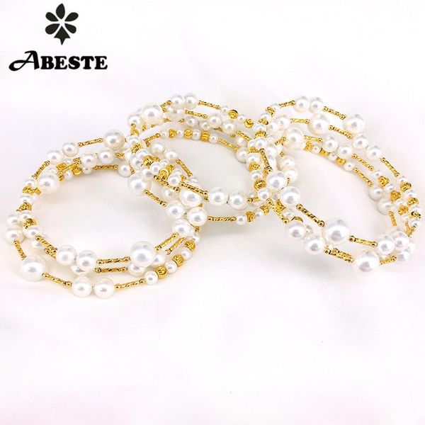 

ani 14k roll yellow gold pearl bracelet round shape pearl jewelry fashion natural freshwater white pearl bracelet for women gift j190519, Black