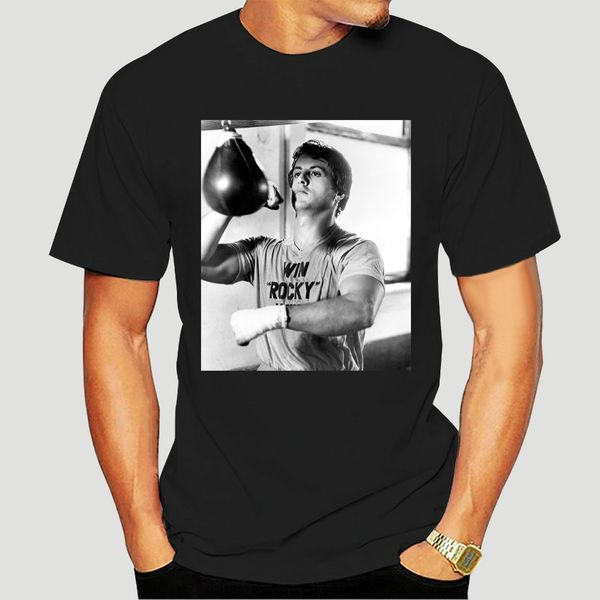 

men t shirt t-shirt rocky balboa black on white tshirts women t-shirt-1380d
