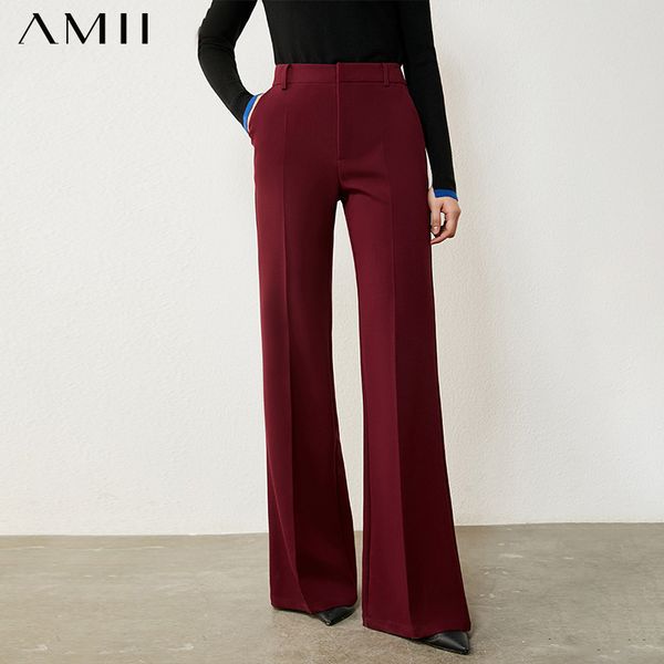 

women's pants & capris amii minimalism autumn winter pant fashion causal solid high waist long female 12030450, Black;white