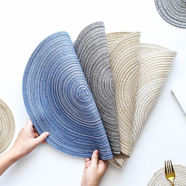 

round braided placemats mats washable round placemat for kitchen table table mat 18cm 36cm 122095