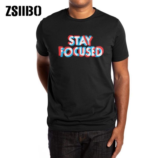 

zsiibo summer new psychedelic font wonderful print stay focused men t shirt hy1mc53