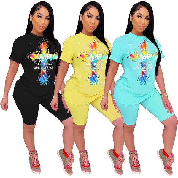 

women designer letters tracksuits short sleeve shorts two pieces outfit fashion summer high waist tracksuits, Gray