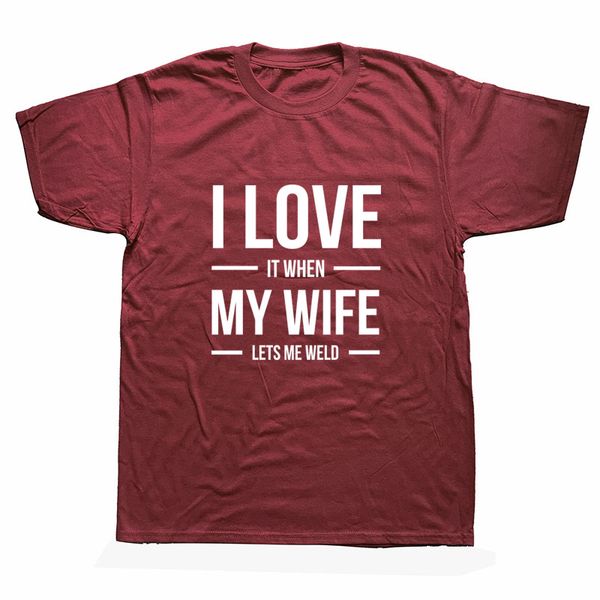 

смешной i love my wife welding сварщиком graphic t-shirt mens лето стиль мода короткие рукава крупногабаритные streetwear футболки