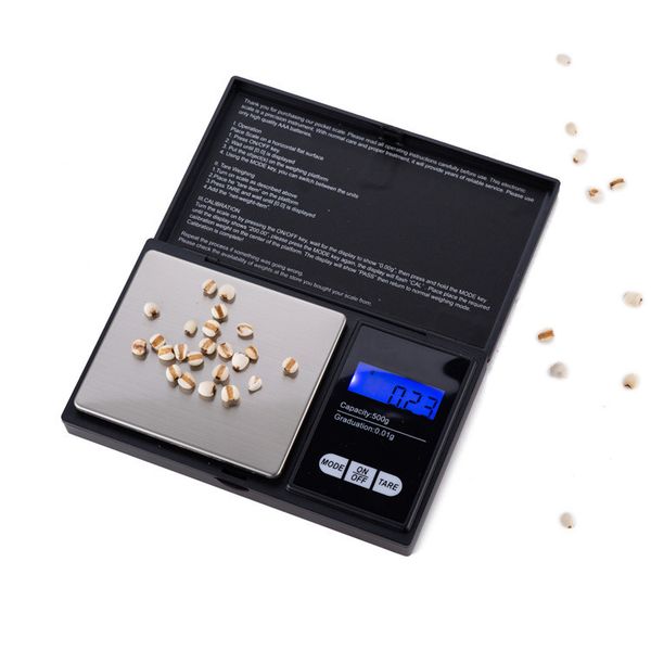 

электронный черный цифровой карманный вес шкала 100g 200g 500g 0.01g 0.1g ювелирные изделия алмазный весы весы весы жк-дисплей с розничным п