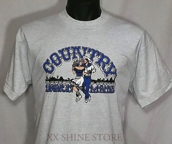 

vintage 80s country line танец t shirt mens l 1980s nos страна western cowboy танцы tee fotl heather gray графический тенниску