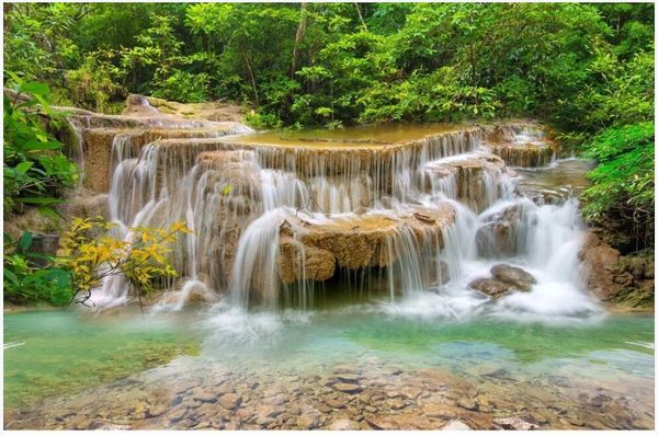 

custom p mural wallpaper 3d mountain stream forest waterfall natural scenery room home decor 3d wall muals wall paper for walls 3 d