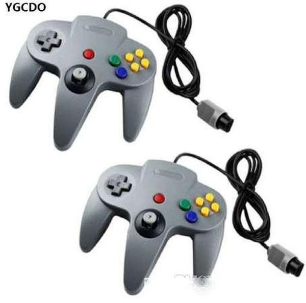 

2 x gray controller gamepad joystick system for nintendo n64 game