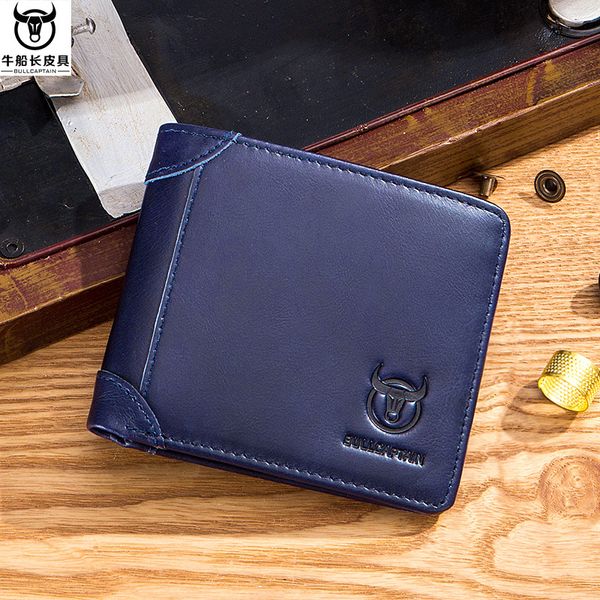 

bull brand genuine leather casual pocket wallet men cardholder id drive liscence card case men's cowhide rfid purse, Red;black