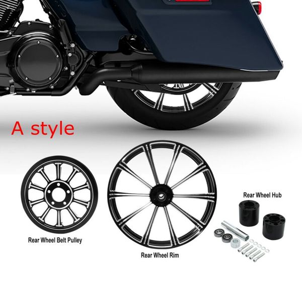 

motorcycle 18 x 5.5'' rear wheel rim & hub & belt pulley sprocket for touring fltr flht flhr flhx 2009-2020
