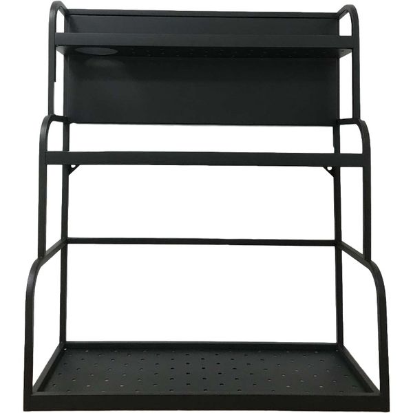 

storage rack 201 stainless steel black kitchen rack supplies storage household deskseasoning rack three layers 50cm long
