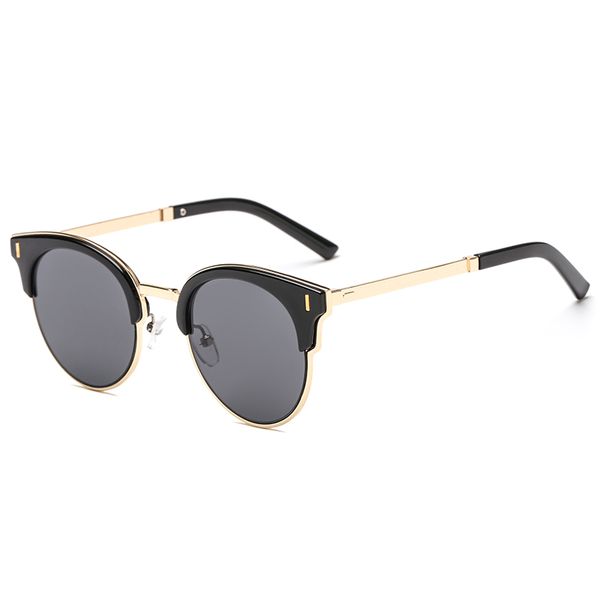 

sunglasses fashion women cat eye half frame round vintage glasses brand designer eyewear uv400, White;black