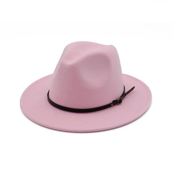 

мода мужчины женщины брим шерсть войлок hat формальные партия джаз trilby fedora hat с пряжка желтый оранжевый розовый открытый cap # y20, Blue;gray