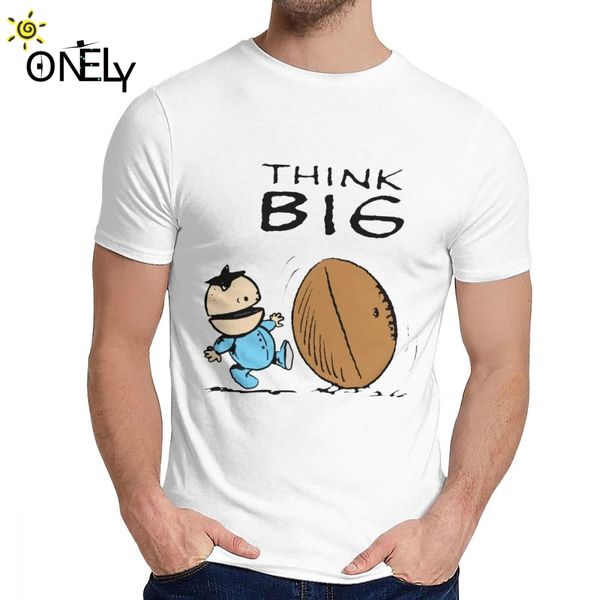 

crewneck peanuts think big short sleeve custom men soft homme tee shirt s-6xl