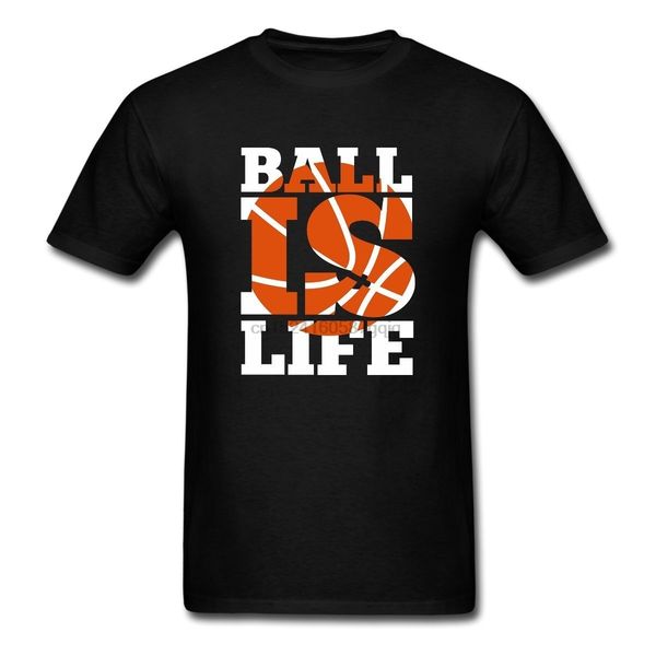 

ball is life basketball sporting mens cotton graphic t-shirt