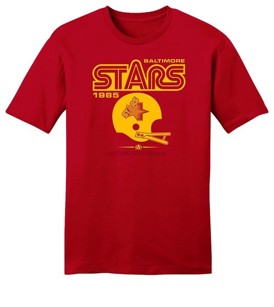 

pre-cotton tee shirt for men throwbackmax 1985 usfl baltimore stars tee shirt