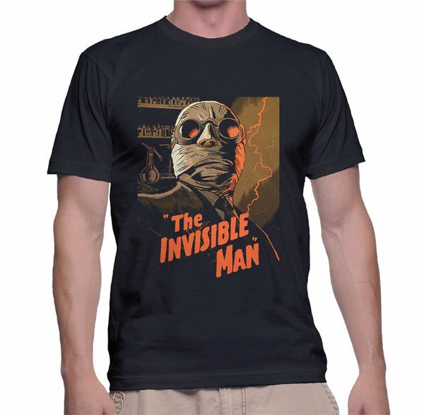 

the invisible retro movie t-shirts size s-2xl black casual tee shirt