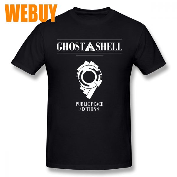 

man 100% cotton ghost in the shell t-shirt section 9 homme tee shirt bonadiao round neck tee breathable