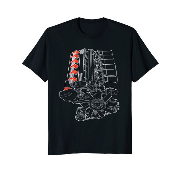 

2019 fashion vintage racings inline 6 3.5l engine tee shirt