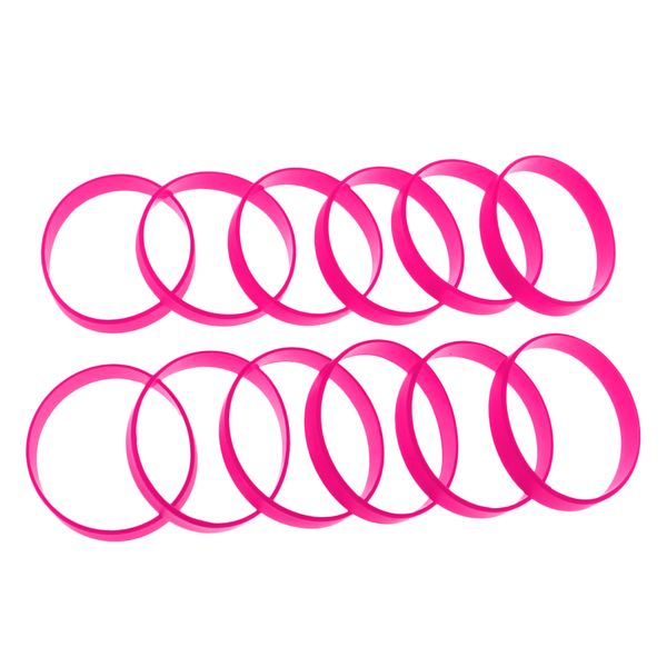 

1 dozen (12pcs) silicone rubber blank wristbands bracelets - various colors for choose, Black;blue