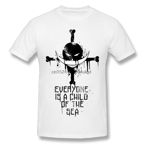 

japanese anime one piece t shirt white beard pirate t-shirt awesome round collar design tees