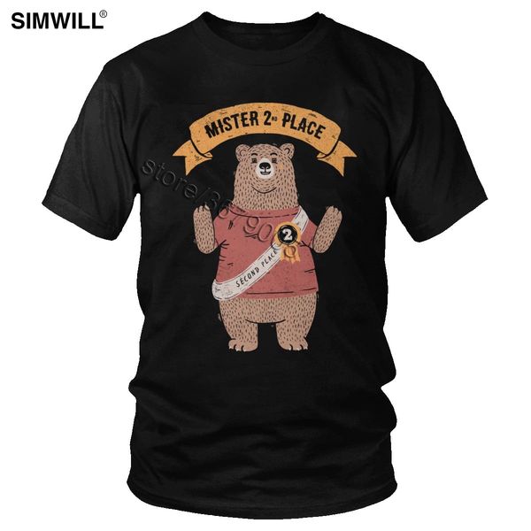 

urban new arrival t-shirts men cotton 2nd place bear t shirt short sleeves crew neck funny animal casual tee wholesale apparel