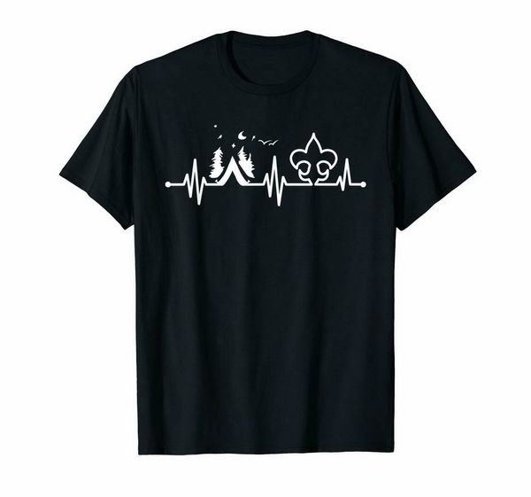 

scouting heartbeat tent camping black t-shirt s-3xl new funny tee shirt