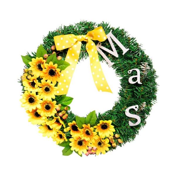 

thanksgiving wreath creative sunflower garland home party event diy door window hanging fake flowers wreath