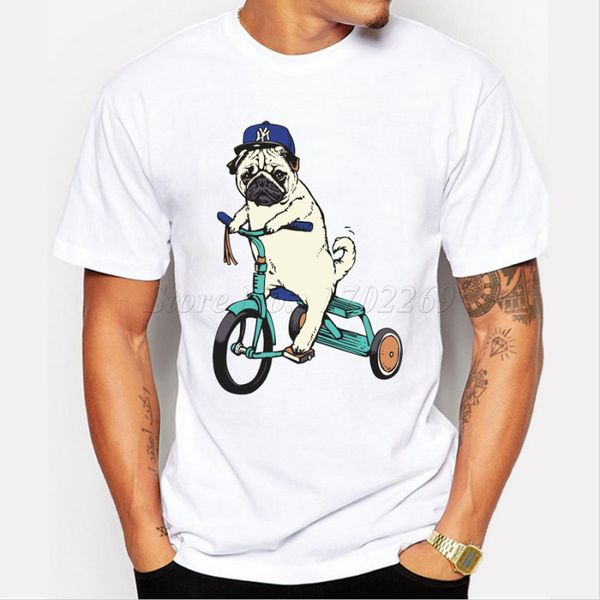 

new fashion haters design men t-shirt cartoon pug funny printed animal pugs cool shirts short sleeve casual tee